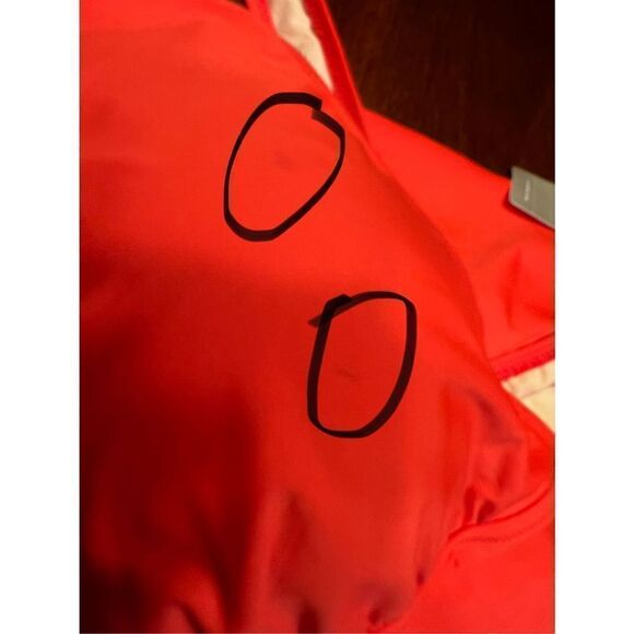 J crew ruched femme plus size 20 one piece red B6819 swimsuit plunging v neck - Picture 6 of 8